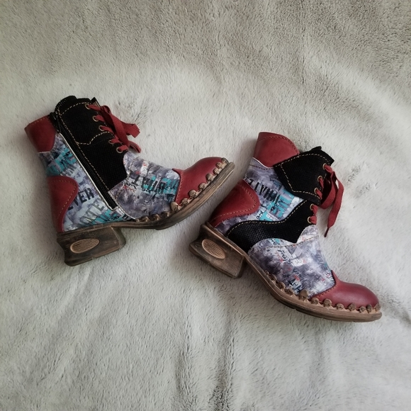 🇵🇹 ROVERS 42003 Low Heel Leather Lace Up Ankle Boot size 6.5 US / 37 EU - Picture 5 of 16